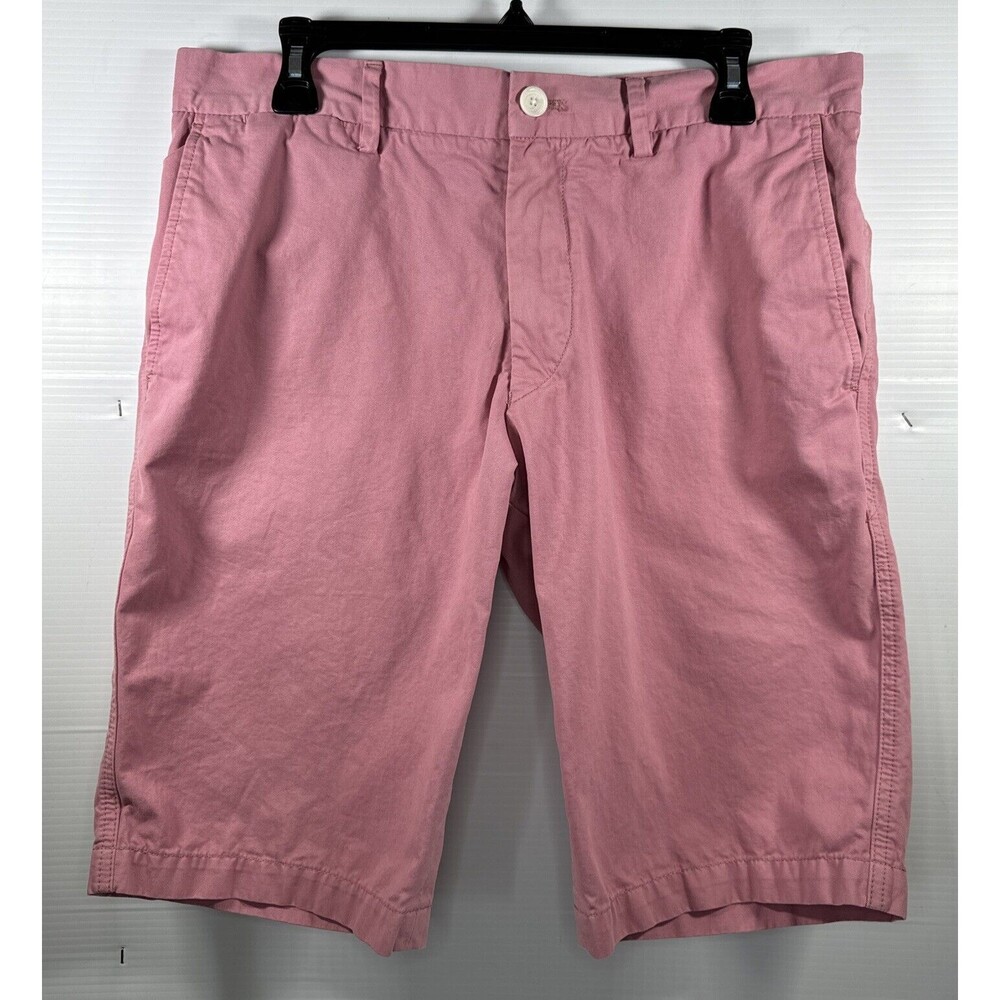 Reiss Men's Mercury Chino Flat Front Casual Shorts Dusty Rose Pink 11.5” Size 32